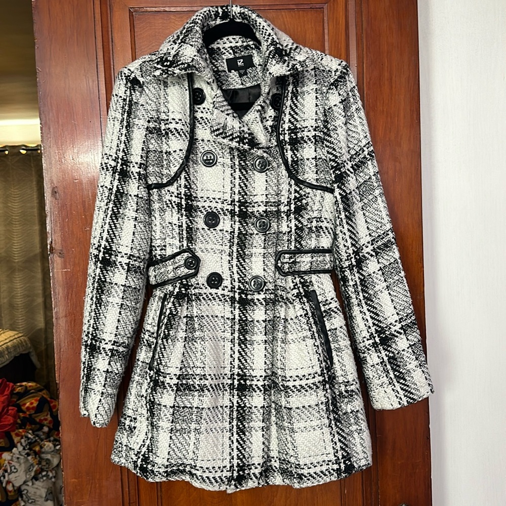 Plaid peacoat